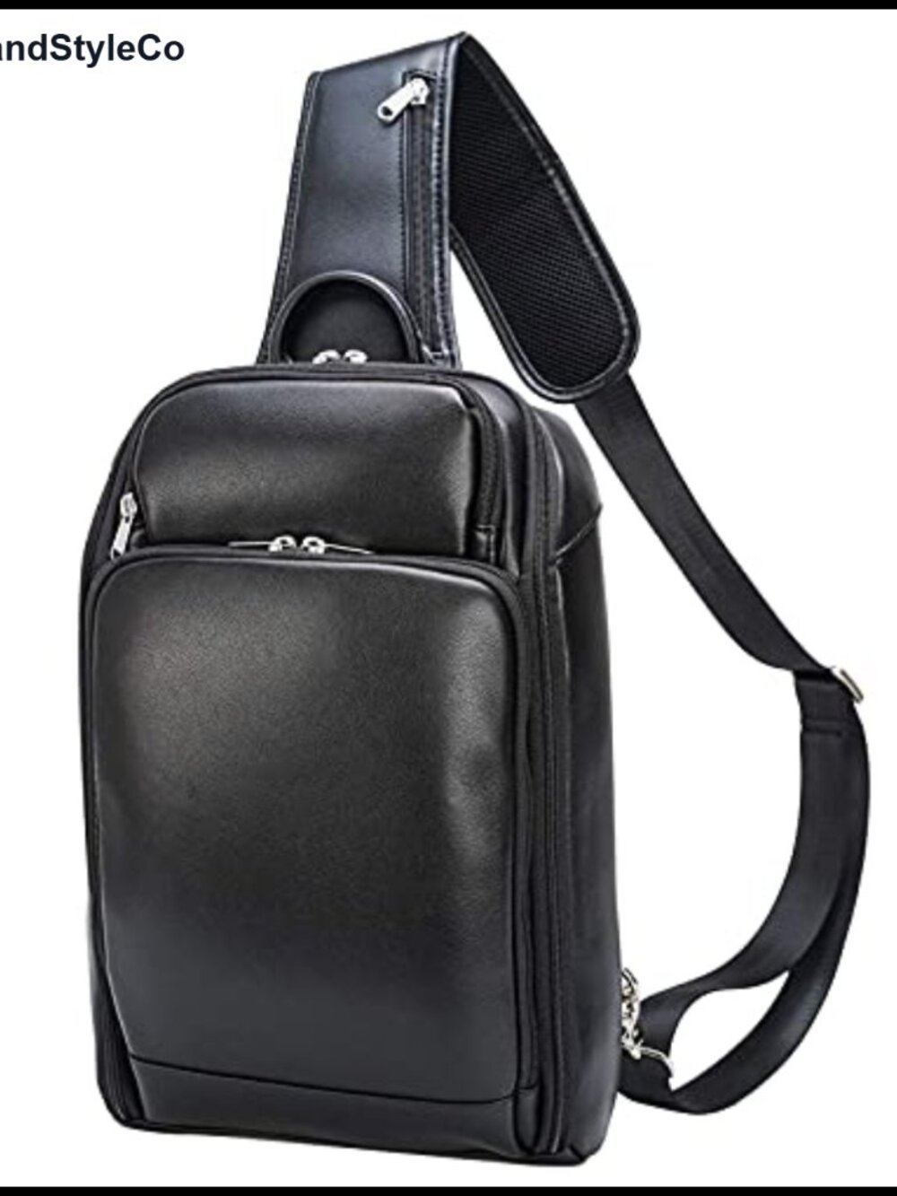 Italian Leather Sling Backpack for Men Travel Hiking Daypack with YKK Zippers